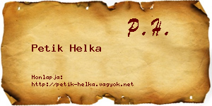 Petik Helka névjegykártya